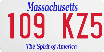 MA license plate 109KZ5