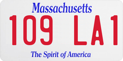 MA license plate 109LA1