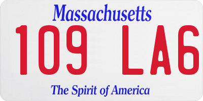 MA license plate 109LA6