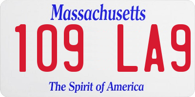 MA license plate 109LA9