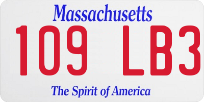 MA license plate 109LB3