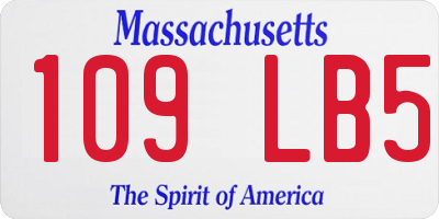 MA license plate 109LB5