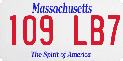MA license plate 109LB7