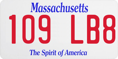 MA license plate 109LB8