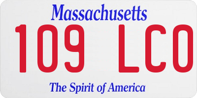 MA license plate 109LC0