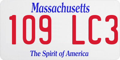 MA license plate 109LC3