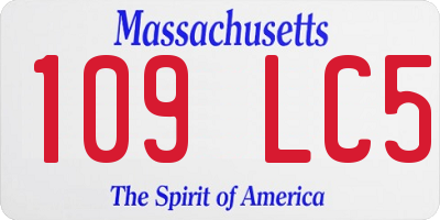 MA license plate 109LC5