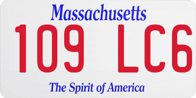 MA license plate 109LC6