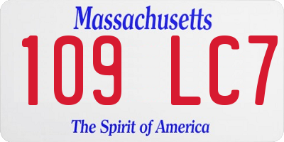 MA license plate 109LC7