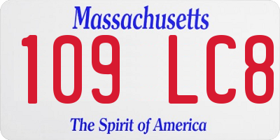 MA license plate 109LC8