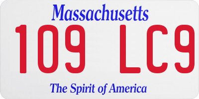 MA license plate 109LC9