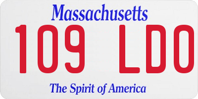 MA license plate 109LD0