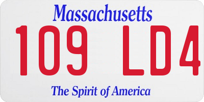MA license plate 109LD4