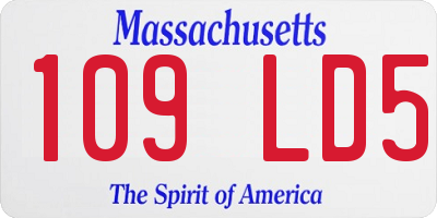 MA license plate 109LD5