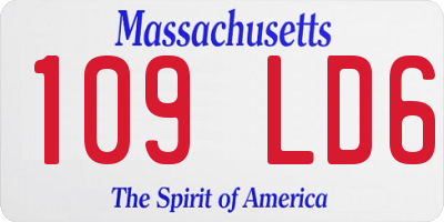 MA license plate 109LD6