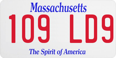 MA license plate 109LD9