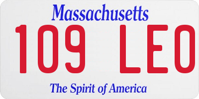 MA license plate 109LE0