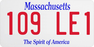 MA license plate 109LE1