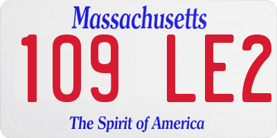 MA license plate 109LE2