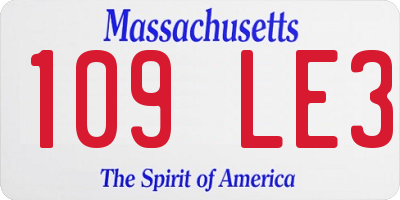 MA license plate 109LE3