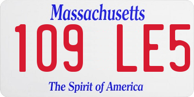 MA license plate 109LE5