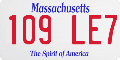 MA license plate 109LE7
