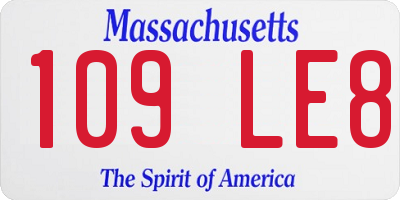 MA license plate 109LE8