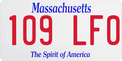 MA license plate 109LF0