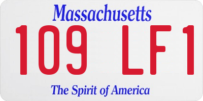 MA license plate 109LF1