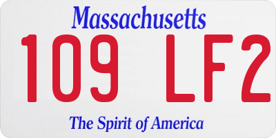 MA license plate 109LF2