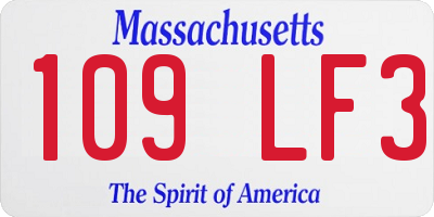MA license plate 109LF3