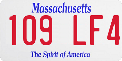 MA license plate 109LF4