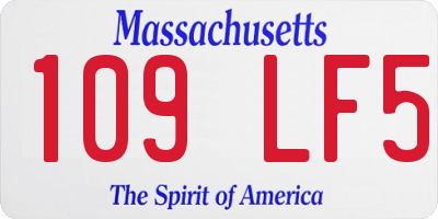 MA license plate 109LF5