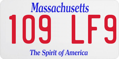 MA license plate 109LF9