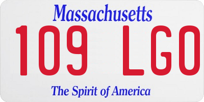 MA license plate 109LG0