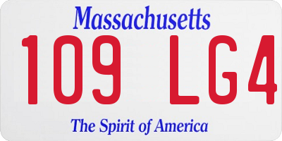 MA license plate 109LG4