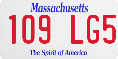 MA license plate 109LG5