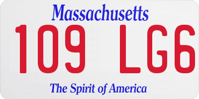 MA license plate 109LG6