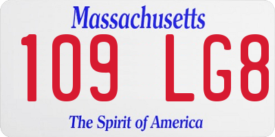 MA license plate 109LG8