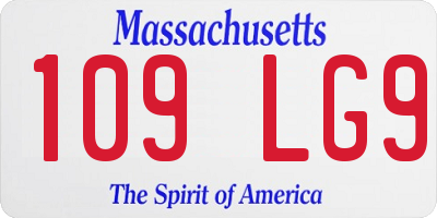 MA license plate 109LG9