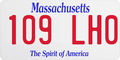 MA license plate 109LH0