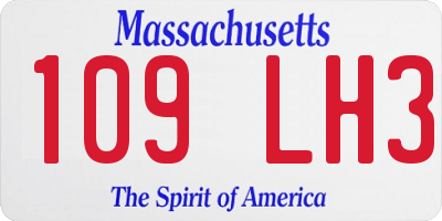 MA license plate 109LH3