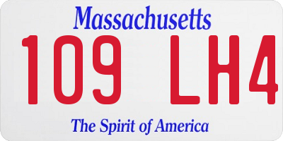 MA license plate 109LH4