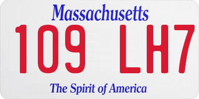 MA license plate 109LH7