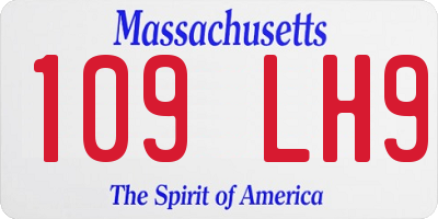 MA license plate 109LH9