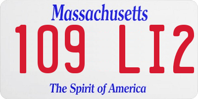 MA license plate 109LI2