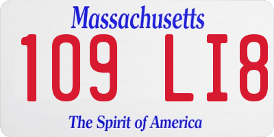 MA license plate 109LI8