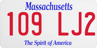 MA license plate 109LJ2