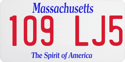 MA license plate 109LJ5