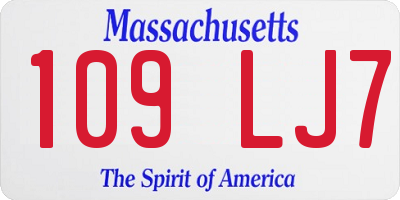 MA license plate 109LJ7